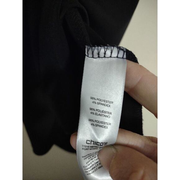 Chico's Black Asymmetrical Slinky Blouse Size Medium - Picture 5 of 7